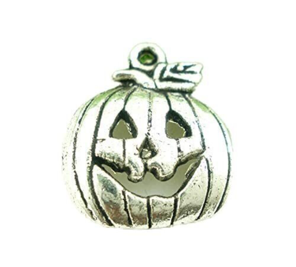 3802 40pc Antiqued Silver Alloy Pumpkin Halloween Charms Pendants 18x16mm